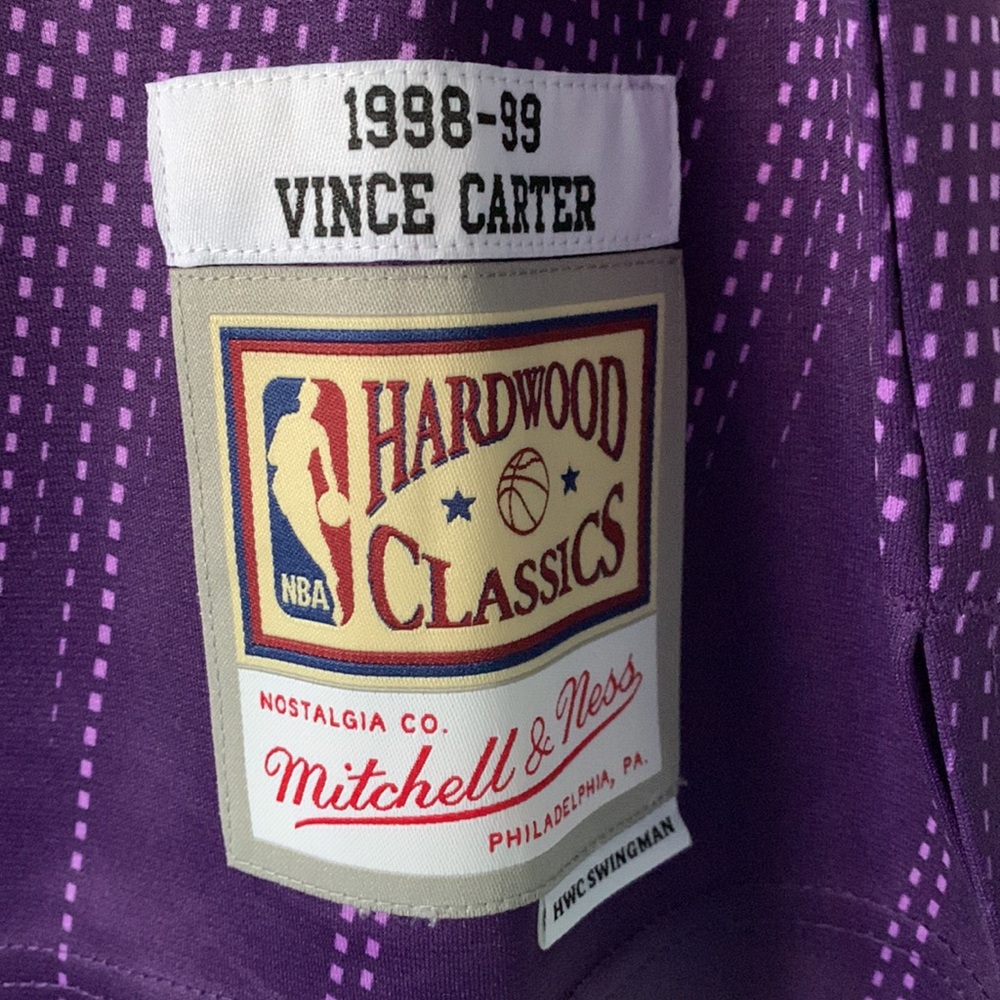 Rare Vince Carter Raptors HWC Mitchell & Ness Swingman Monochrome Purple Jersey - Picture 7 of 7